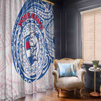 Personalized Western Bulldogs Polynesian Window Curtain Tribal Chest and Sleeve Tattoo Heritage Warrior