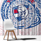 Personalized Western Bulldogs Polynesian Window Curtain Tribal Chest and Sleeve Tattoo Heritage Warrior