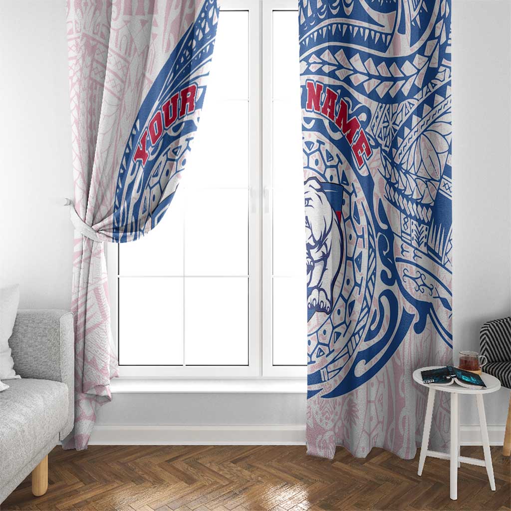 Personalized Western Bulldogs Polynesian Window Curtain Tribal Chest and Sleeve Tattoo Heritage Warrior
