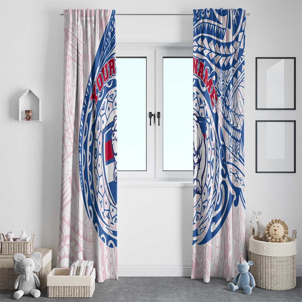 Personalized Western Bulldogs Polynesian Window Curtain Tribal Chest and Sleeve Tattoo Heritage Warrior