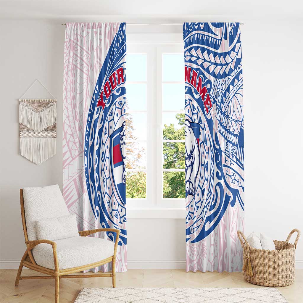 Personalized Western Bulldogs Polynesian Window Curtain Tribal Chest and Sleeve Tattoo Heritage Warrior