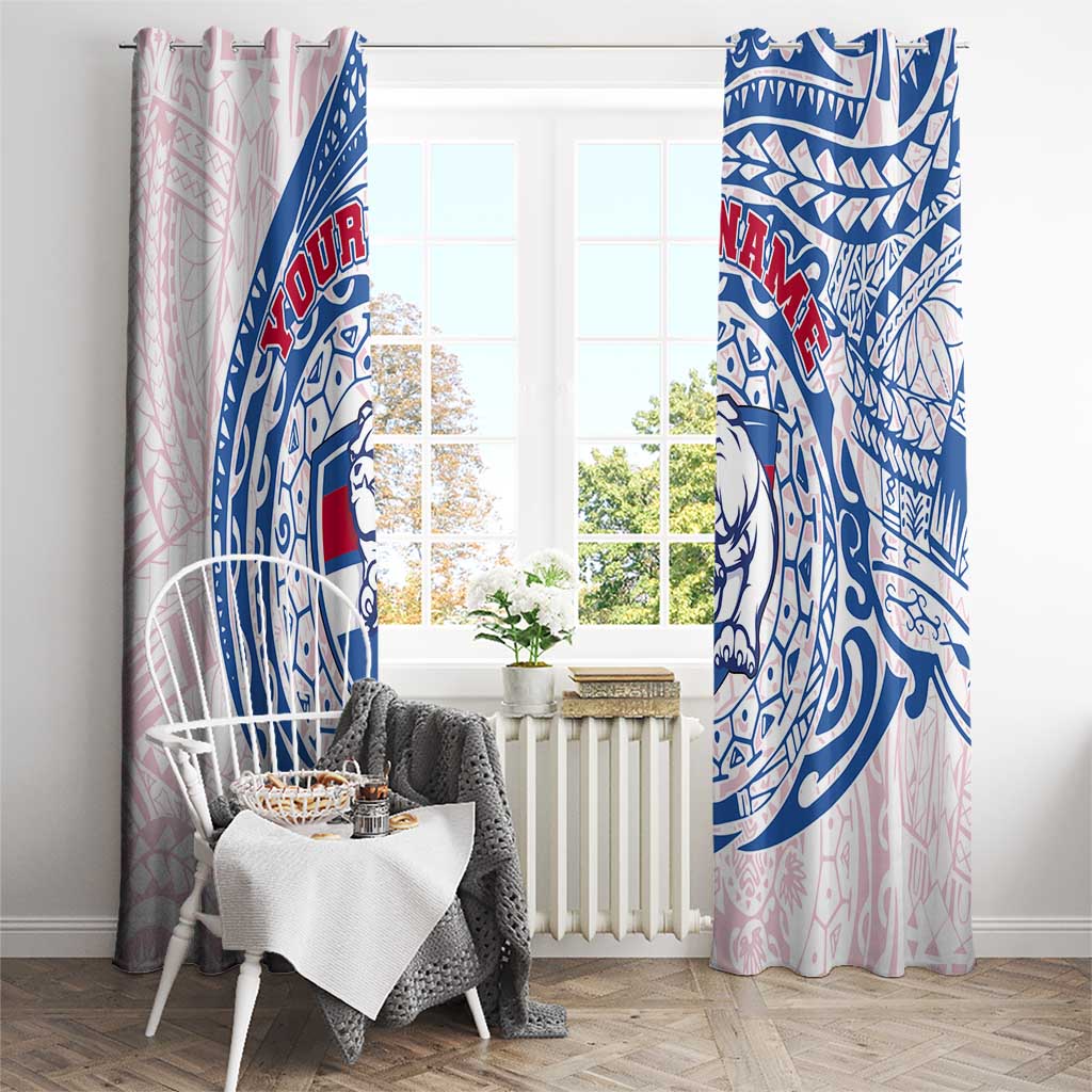 Personalized Western Bulldogs Polynesian Window Curtain Tribal Chest and Sleeve Tattoo Heritage Warrior