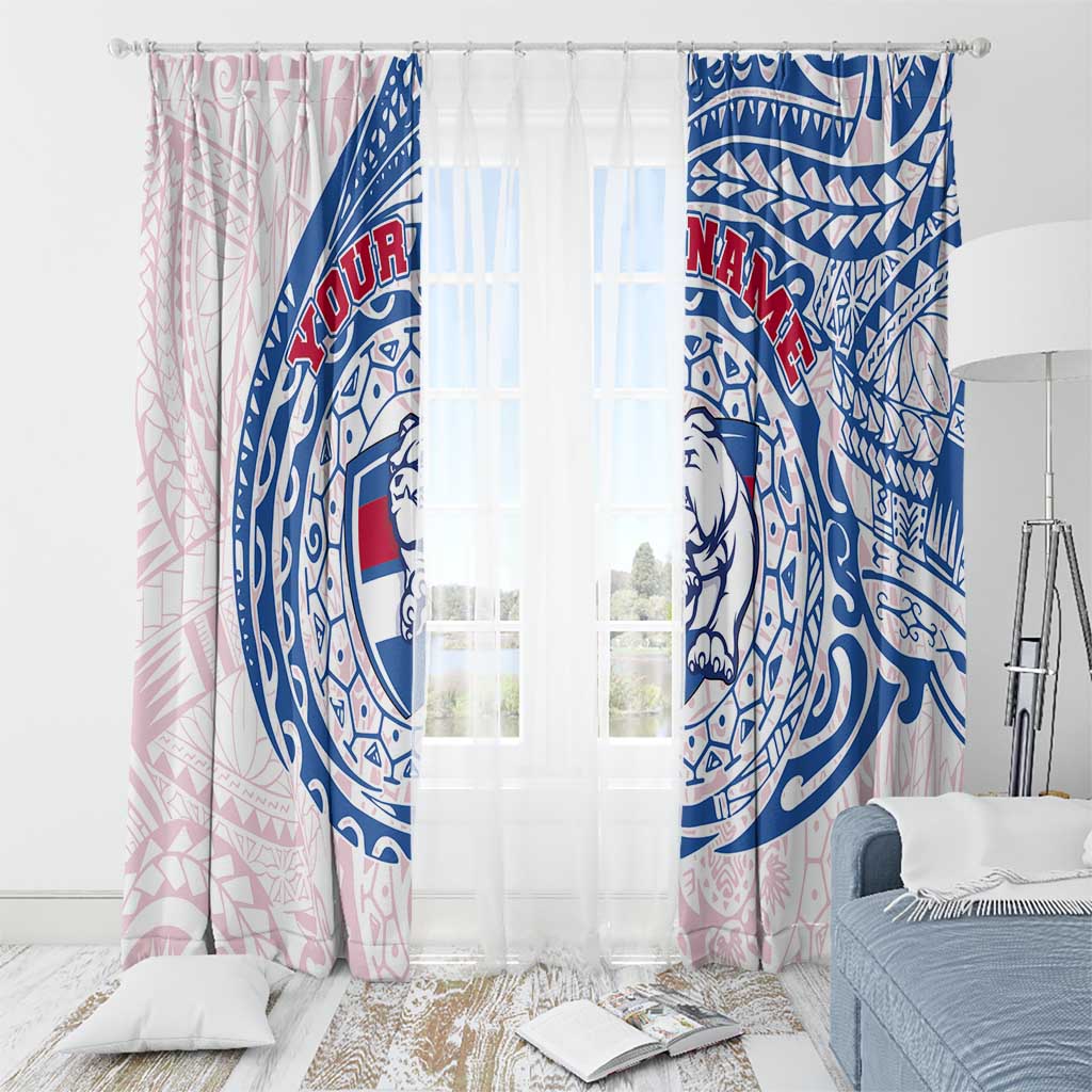 Personalized Western Bulldogs Polynesian Window Curtain Tribal Chest and Sleeve Tattoo Heritage Warrior