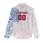 Personalized Western Bulldogs Polynesian Women Casual Shirt Tribal Chest and Sleeve Tattoo Heritage Warrior
