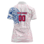 Personalized Western Bulldogs Polynesian Women Polo Shirt Tribal Chest and Sleeve Tattoo Heritage Warrior