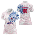Personalized Western Bulldogs Polynesian Women Polo Shirt Tribal Chest and Sleeve Tattoo Heritage Warrior