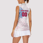 Personalized Western Bulldogs Polynesian Women Sleeveless Polo Shirt Tribal Chest and Sleeve Tattoo Heritage Warrior