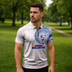 Personalized Western Bulldogs Polynesian Zipper Polo Shirt Tribal Chest and Sleeve Tattoo Heritage Warrior