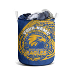 Personalized West Coast Eagles Polynesian Laundry Basket Tribal Chest and Sleeve Tattoo Heritage Warrior