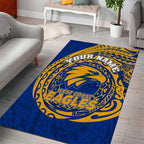 Personalized West Coast Eagles Polynesian Area Rug Tribal Chest and Sleeve Tattoo Heritage Warrior