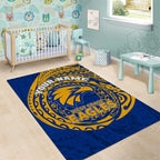 Personalized West Coast Eagles Polynesian Area Rug Tribal Chest and Sleeve Tattoo Heritage Warrior