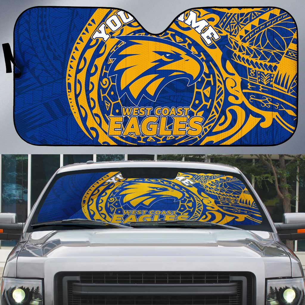 Personalized West Coast Eagles Polynesian Auto Sun Shade Tribal Chest and Sleeve Tattoo Heritage Warrior