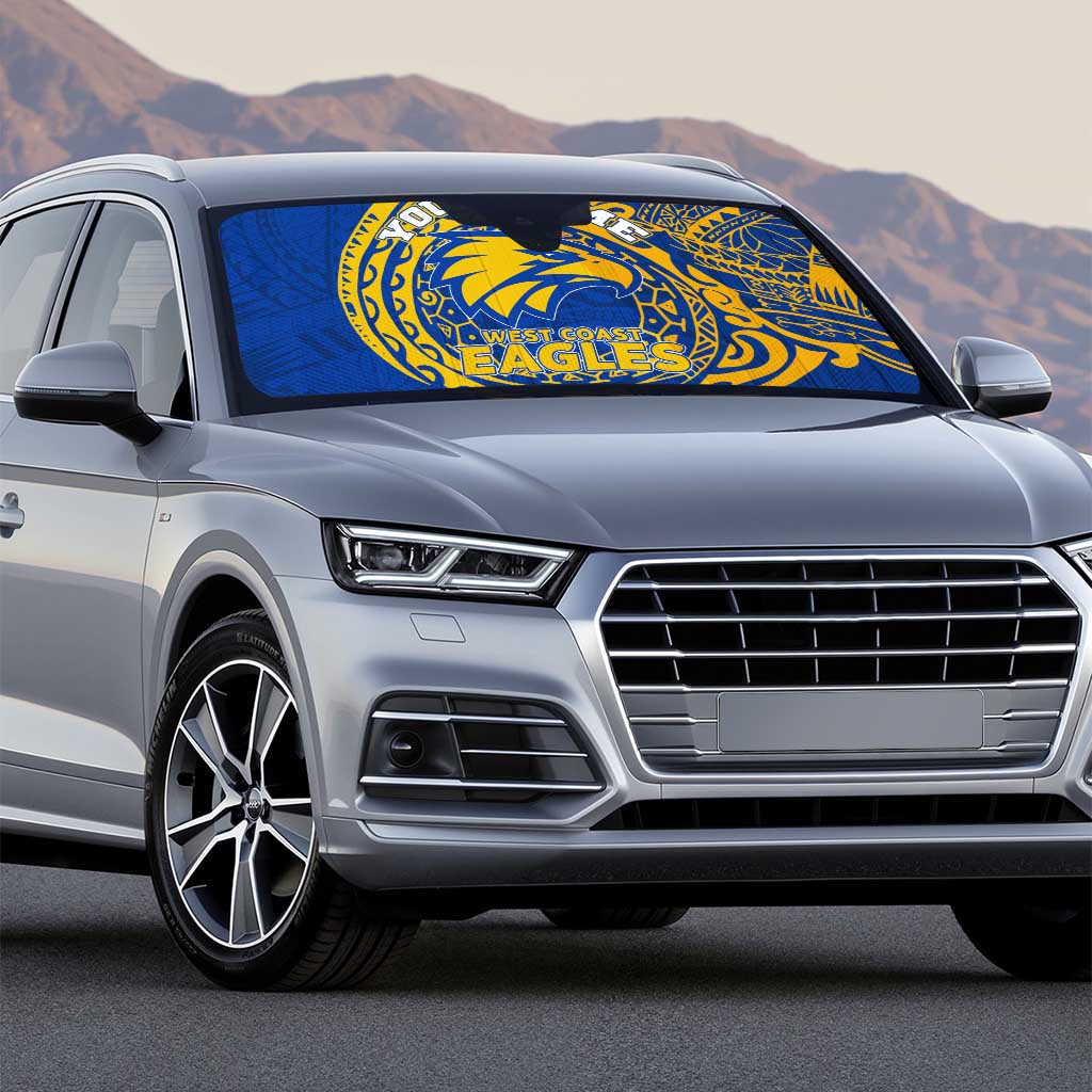 Personalized West Coast Eagles Polynesian Auto Sun Shade Tribal Chest and Sleeve Tattoo Heritage Warrior