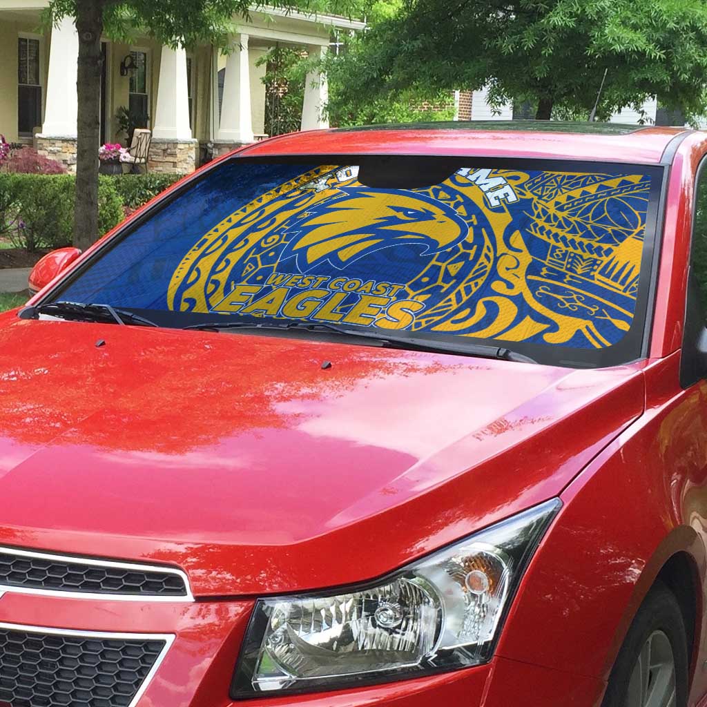 Personalized West Coast Eagles Polynesian Auto Sun Shade Tribal Chest and Sleeve Tattoo Heritage Warrior