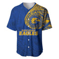 Personalized West Coast Eagles Polynesian Baseball Jersey Tribal Chest and Sleeve Tattoo Heritage Warrior