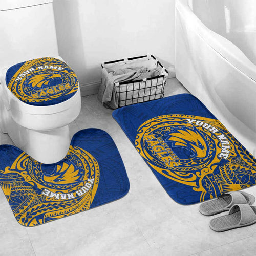 Personalized West Coast Eagles Polynesian Bathroom Set Tribal Chest and Sleeve Tattoo Heritage Warrior
