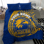 Personalized West Coast Eagles Polynesian Bedding Set Tribal Chest and Sleeve Tattoo Heritage Warrior