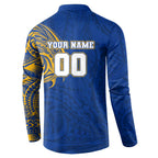 Personalized West Coast Eagles Polynesian Button Sweatshirt Tribal Chest and Sleeve Tattoo Heritage Warrior