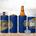 Personalized West Coast Eagles Polynesian 4 in 1 Can Cooler Tumbler Tribal Chest and Sleeve Tattoo Heritage Warrior