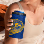 Personalized West Coast Eagles Polynesian 4 in 1 Can Cooler Tumbler Tribal Chest and Sleeve Tattoo Heritage Warrior