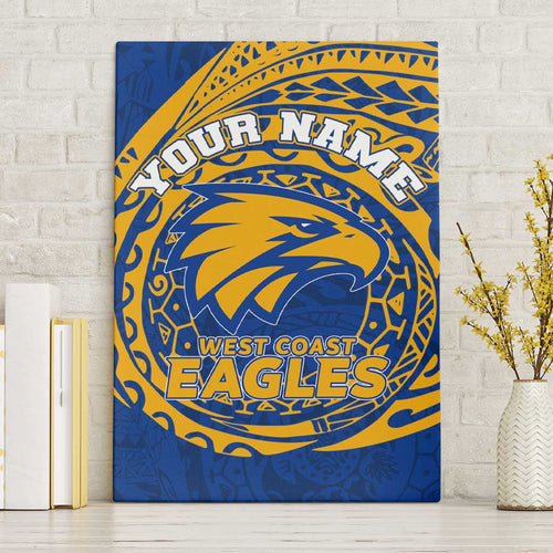 Personalized West Coast Eagles Polynesian Canvas Wall Art Tribal Chest and Sleeve Tattoo Heritage Warrior