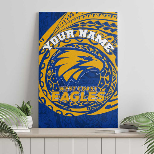 Personalized West Coast Eagles Polynesian Canvas Wall Art Tribal Chest and Sleeve Tattoo Heritage Warrior