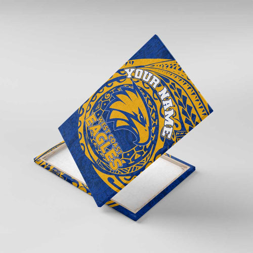 Personalized West Coast Eagles Polynesian Canvas Wall Art Tribal Chest and Sleeve Tattoo Heritage Warrior