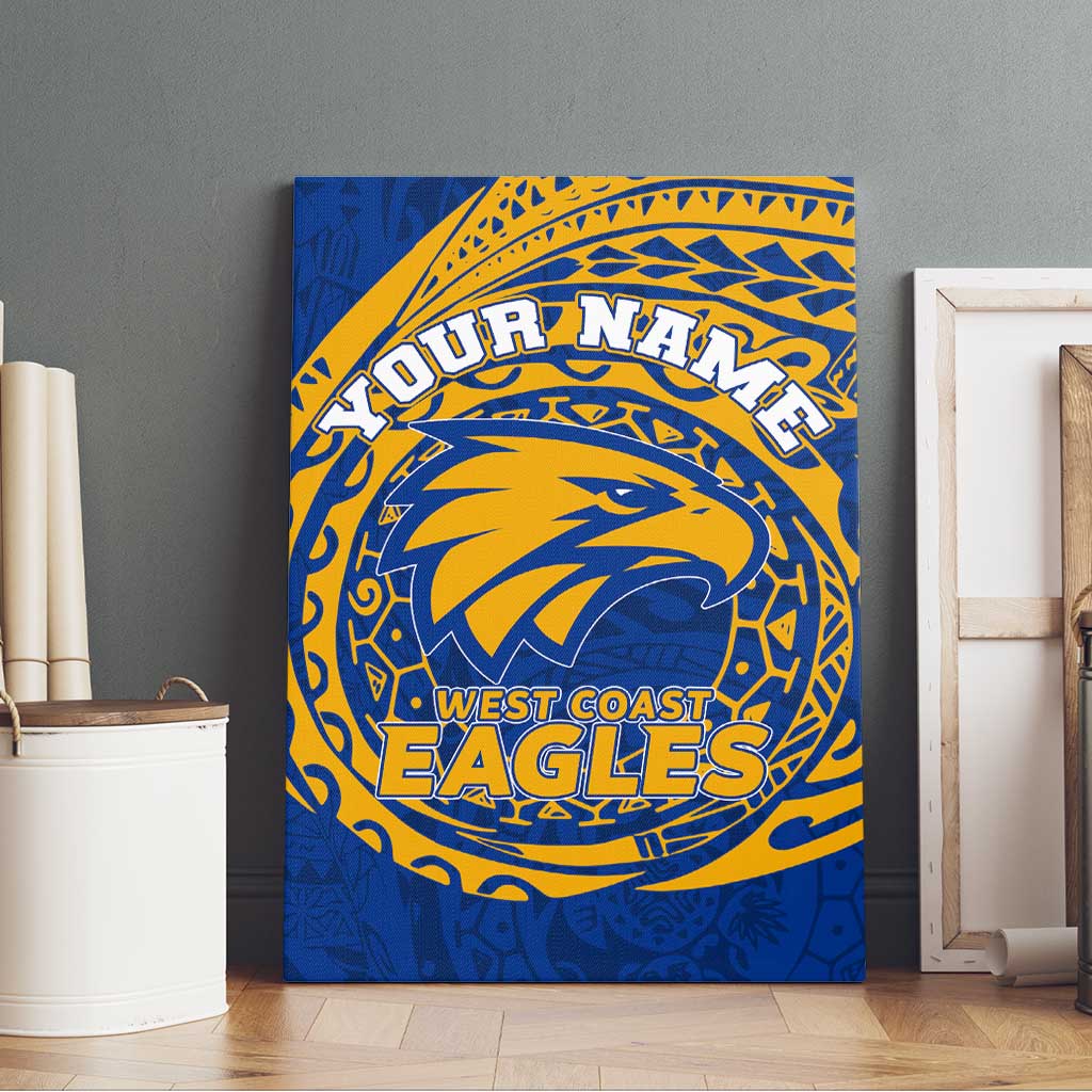 Personalized West Coast Eagles Polynesian Canvas Wall Art Tribal Chest and Sleeve Tattoo Heritage Warrior