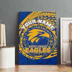 Personalized West Coast Eagles Polynesian Canvas Wall Art Tribal Chest and Sleeve Tattoo Heritage Warrior