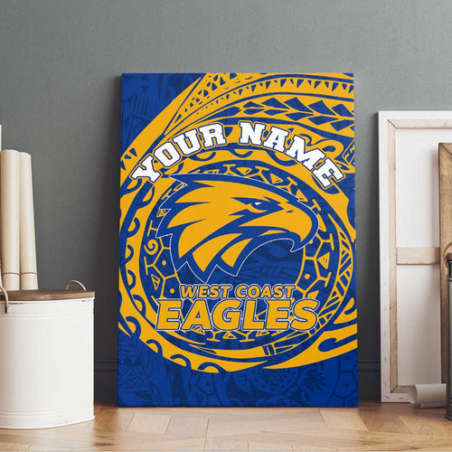 Personalized West Coast Eagles Polynesian Canvas Wall Art Tribal Chest and Sleeve Tattoo Heritage Warrior