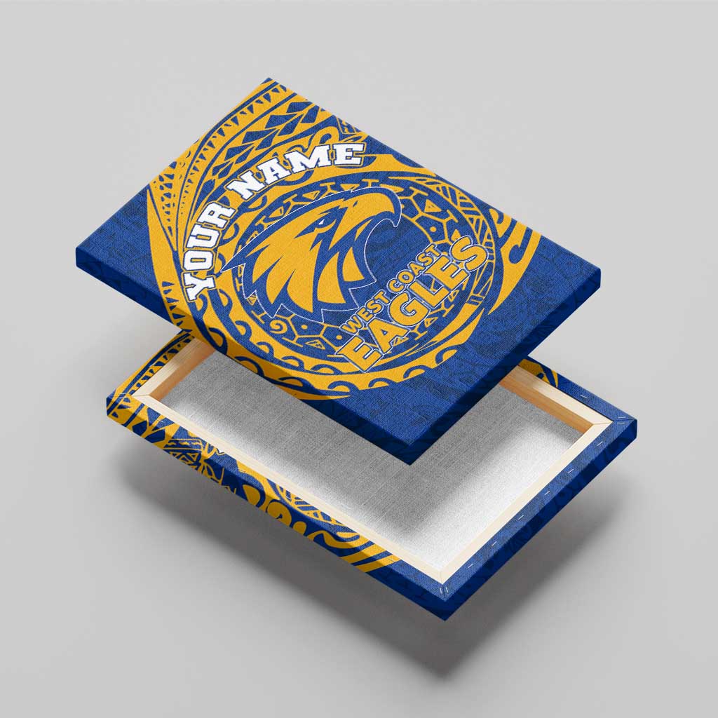 Personalized West Coast Eagles Polynesian Canvas Wall Art Tribal Chest and Sleeve Tattoo Heritage Warrior