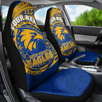 Personalized West Coast Eagles Polynesian Car Seat Cover Tribal Chest and Sleeve Tattoo Heritage Warrior