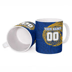 Personalized West Coast Eagles Polynesian Ceramic Mug Tribal Chest and Sleeve Tattoo Heritage Warrior