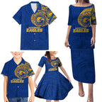 Personalized West Coast Eagles Polynesian Family Matching Puletasi and Hawaiian Shirt Tribal Chest and Sleeve Tattoo Heritage Warrior