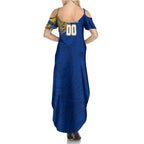 Personalized West Coast Eagles Polynesian Family Matching Summer Maxi Dress and Hawaiian Shirt Tribal Chest and Sleeve Tattoo Heritage Warrior