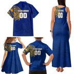 Personalized West Coast Eagles Polynesian Family Matching Tank Maxi Dress and Hawaiian Shirt Tribal Chest and Sleeve Tattoo Heritage Warrior