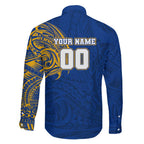 Personalized West Coast Eagles Polynesian Family Matching Tank Maxi Dress and Hawaiian Shirt Tribal Chest and Sleeve Tattoo Heritage Warrior