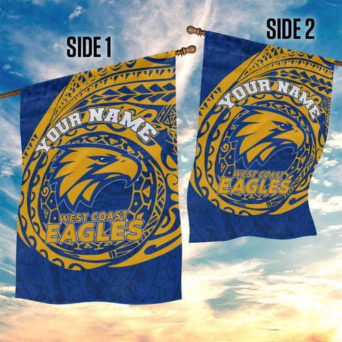 Personalized West Coast Eagles Polynesian Garden Flag Tribal Chest and Sleeve Tattoo Heritage Warrior
