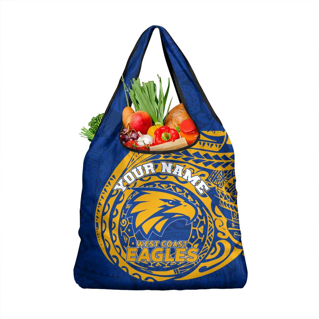 Personalized West Coast Eagles Polynesian Grocery Bag Tribal Chest and Sleeve Tattoo Heritage Warrior