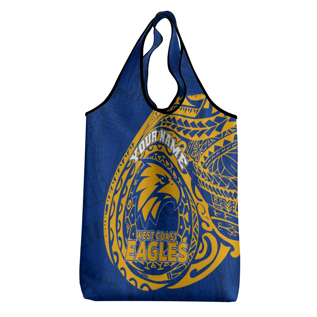 Personalized West Coast Eagles Polynesian Grocery Bag Tribal Chest and Sleeve Tattoo Heritage Warrior
