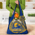 Personalized West Coast Eagles Polynesian Grocery Bag Tribal Chest and Sleeve Tattoo Heritage Warrior