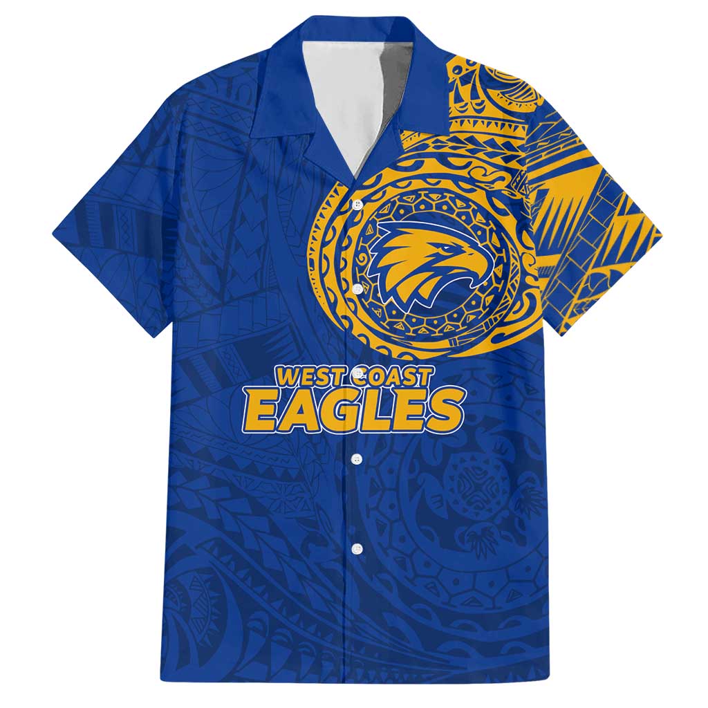 Personalized West Coast Eagles Polynesian Hawaiian Shirt Tribal Chest and Sleeve Tattoo Heritage Warrior