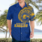 Personalized West Coast Eagles Polynesian Hawaiian Shirt Tribal Chest and Sleeve Tattoo Heritage Warrior