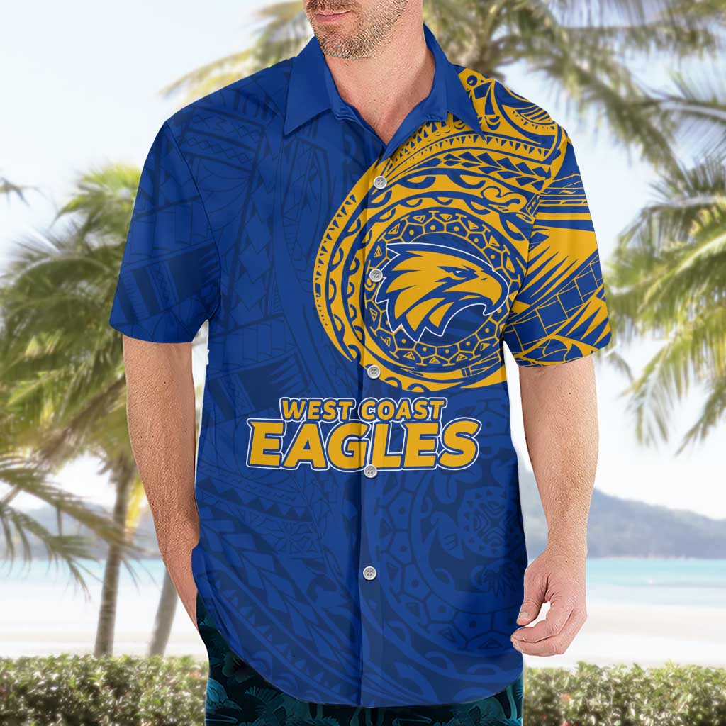 Personalized West Coast Eagles Polynesian Hawaiian Shirt Tribal Chest and Sleeve Tattoo Heritage Warrior