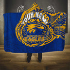 Personalized West Coast Eagles Polynesian Hooded Blanket Tribal Chest and Sleeve Tattoo Heritage Warrior