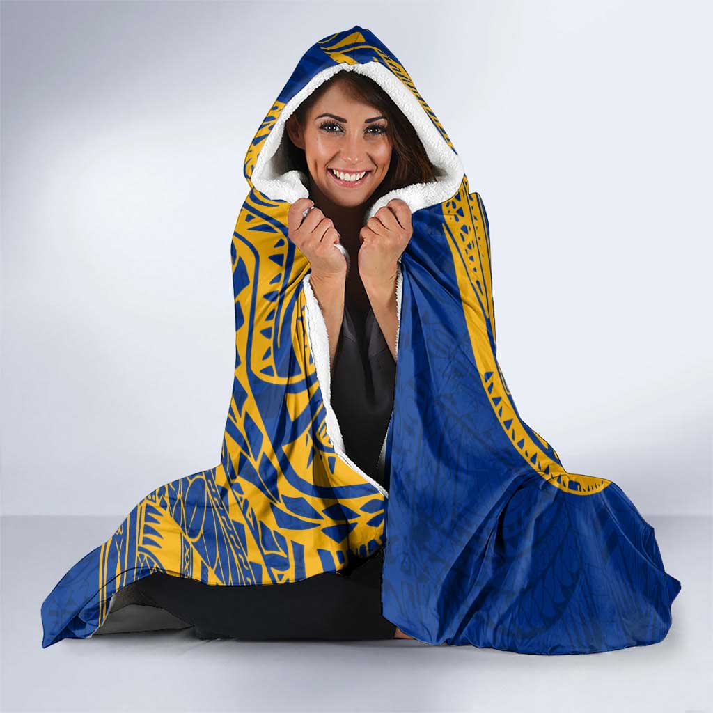 Personalized West Coast Eagles Polynesian Hooded Blanket Tribal Chest and Sleeve Tattoo Heritage Warrior