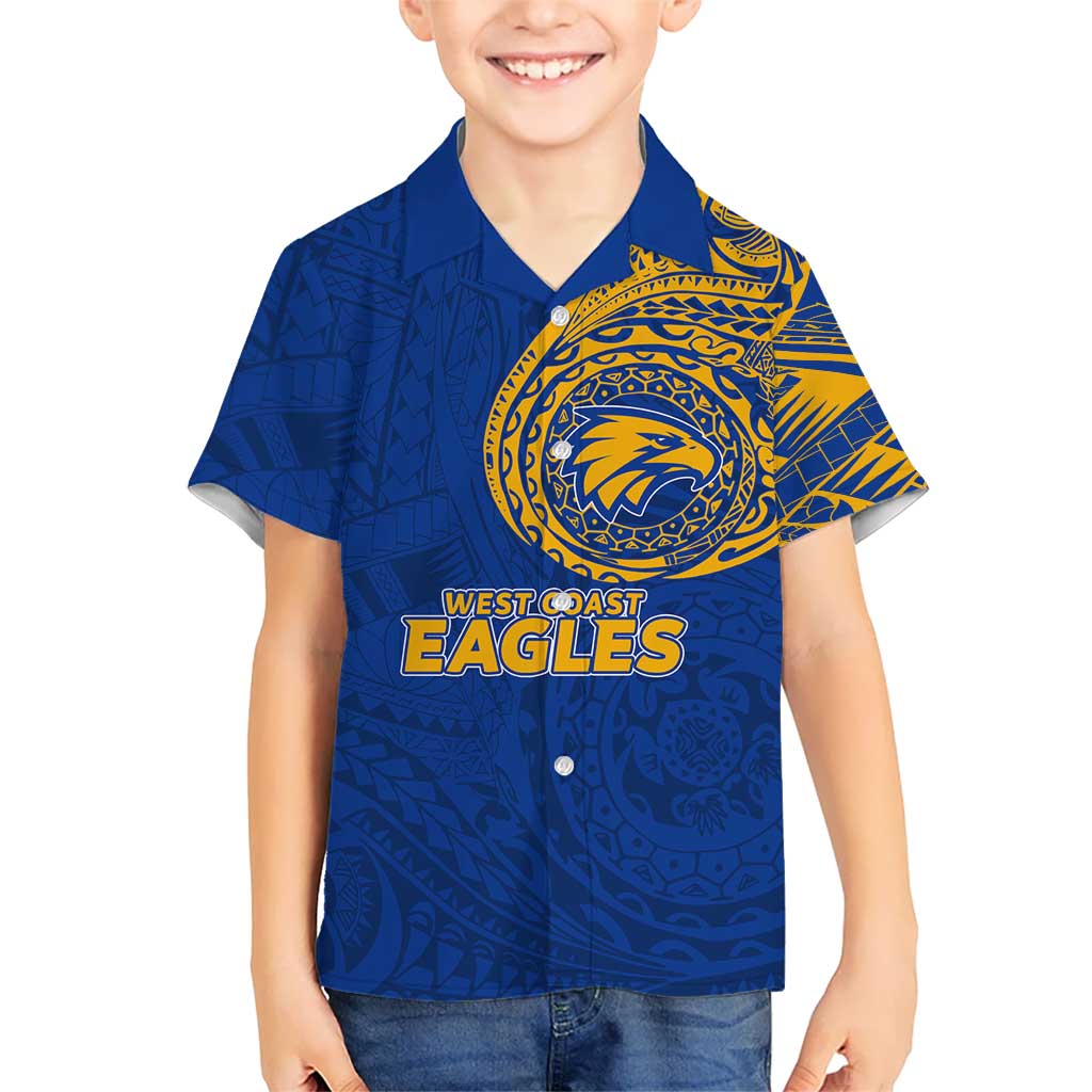 Personalized West Coast Eagles Polynesian Kid Hawaiian Shirt Tribal Chest and Sleeve Tattoo Heritage Warrior