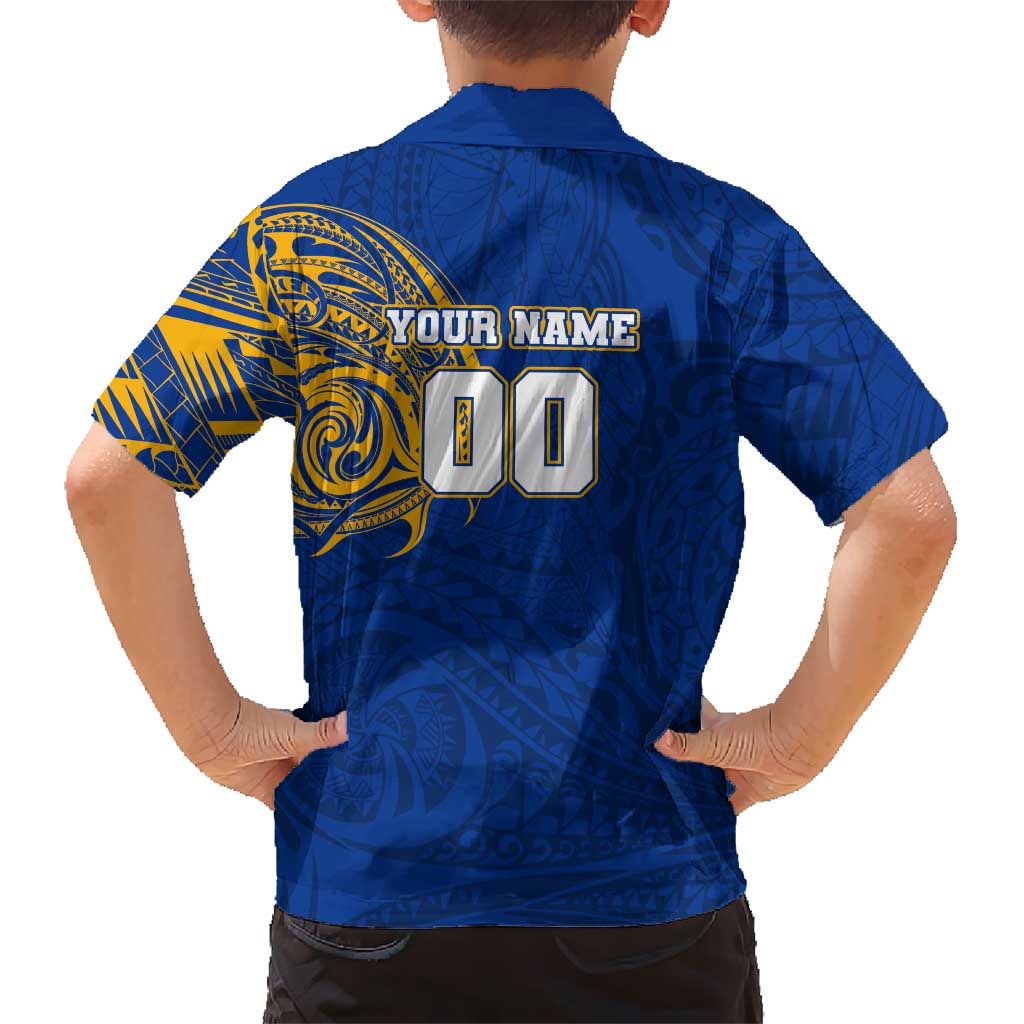 Personalized West Coast Eagles Polynesian Kid Hawaiian Shirt Tribal Chest and Sleeve Tattoo Heritage Warrior