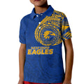 Personalized West Coast Eagles Polynesian Kid Polo Shirt Tribal Chest and Sleeve Tattoo Heritage Warrior