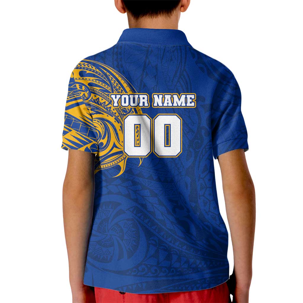 Personalized West Coast Eagles Polynesian Kid Polo Shirt Tribal Chest and Sleeve Tattoo Heritage Warrior